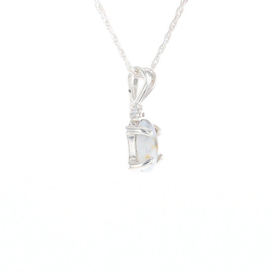 Gold Quartz Cabochon Necklace