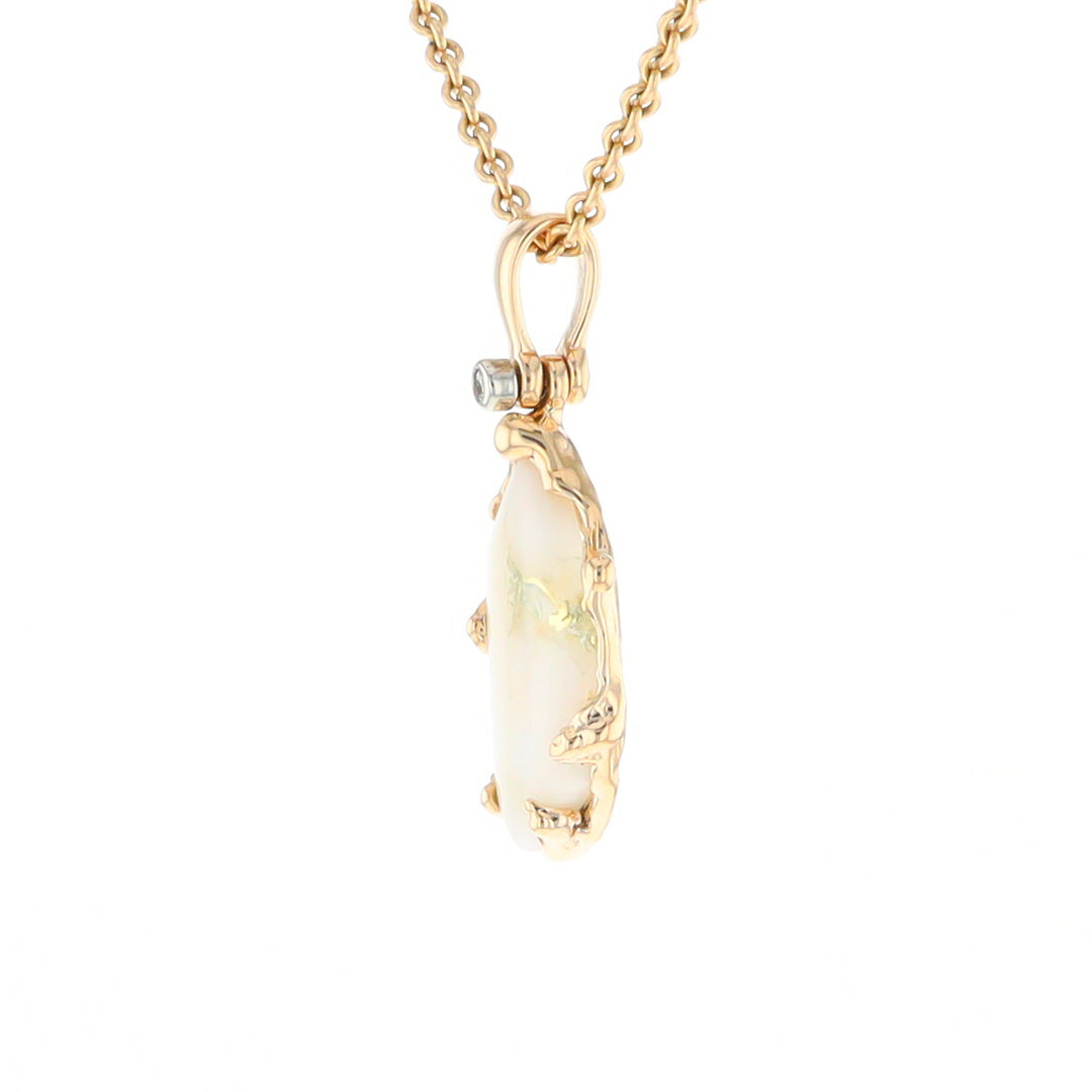 Gold Quartz Freeform Pendant  (G2)