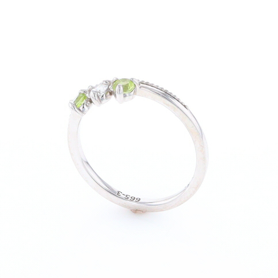 Peridot & Diamond Mother's Ring