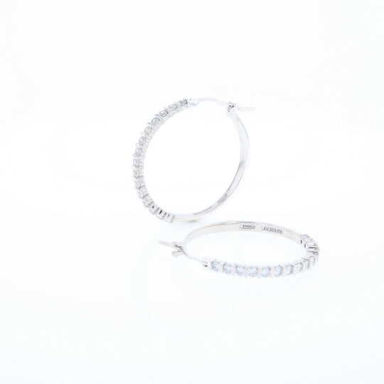 Cubic Zirconia Hoop Earrings