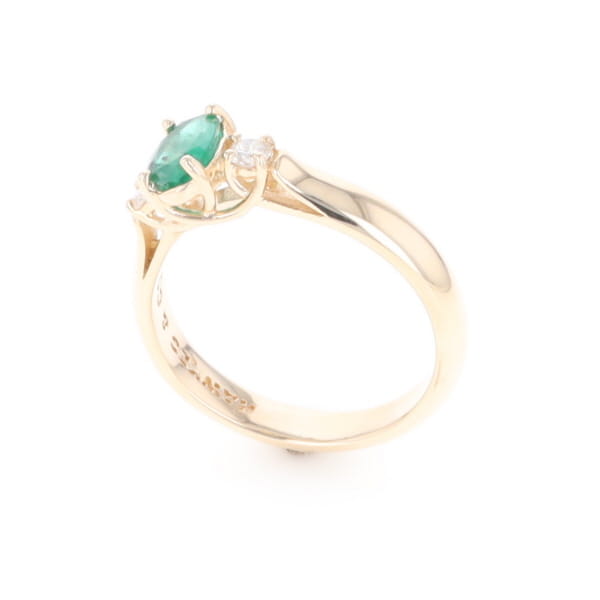 Emerald Three-Stone Trellis Ring