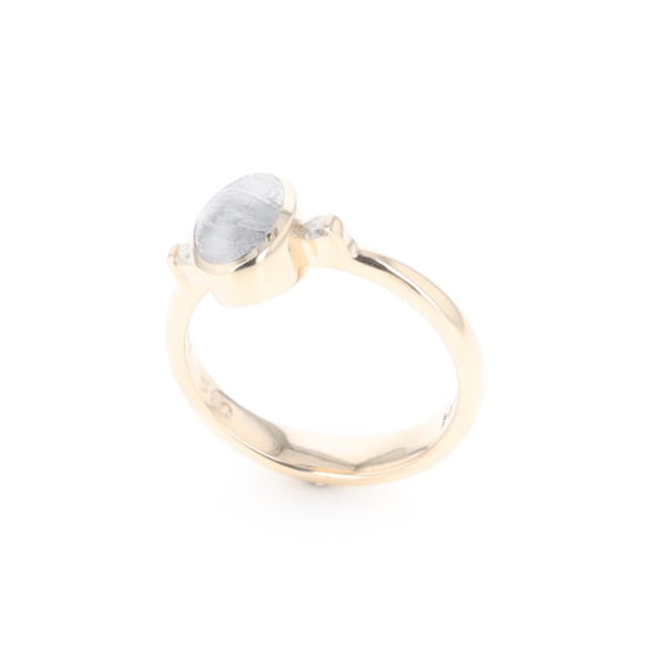 Meteorite Oval Inlay Ring