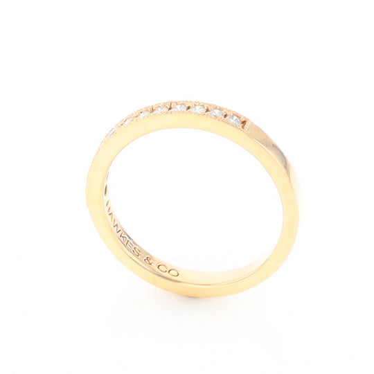 Yellow Gold Milgrain Diamond Wedding Band