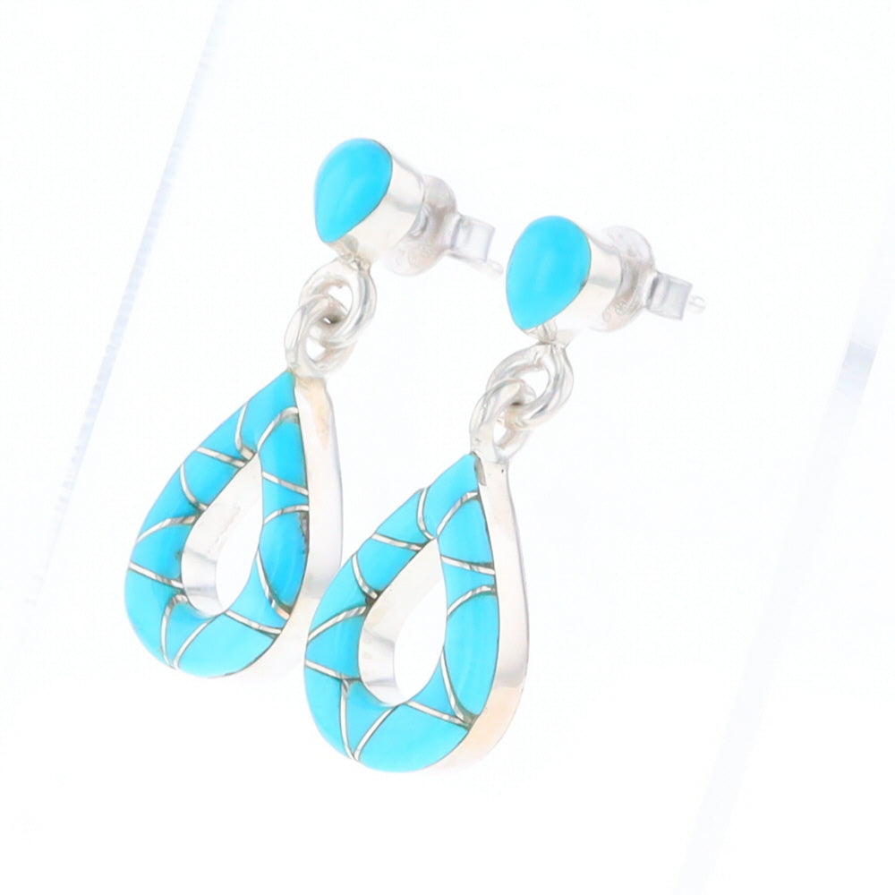 Native American Turquoise Teardrop Earrings