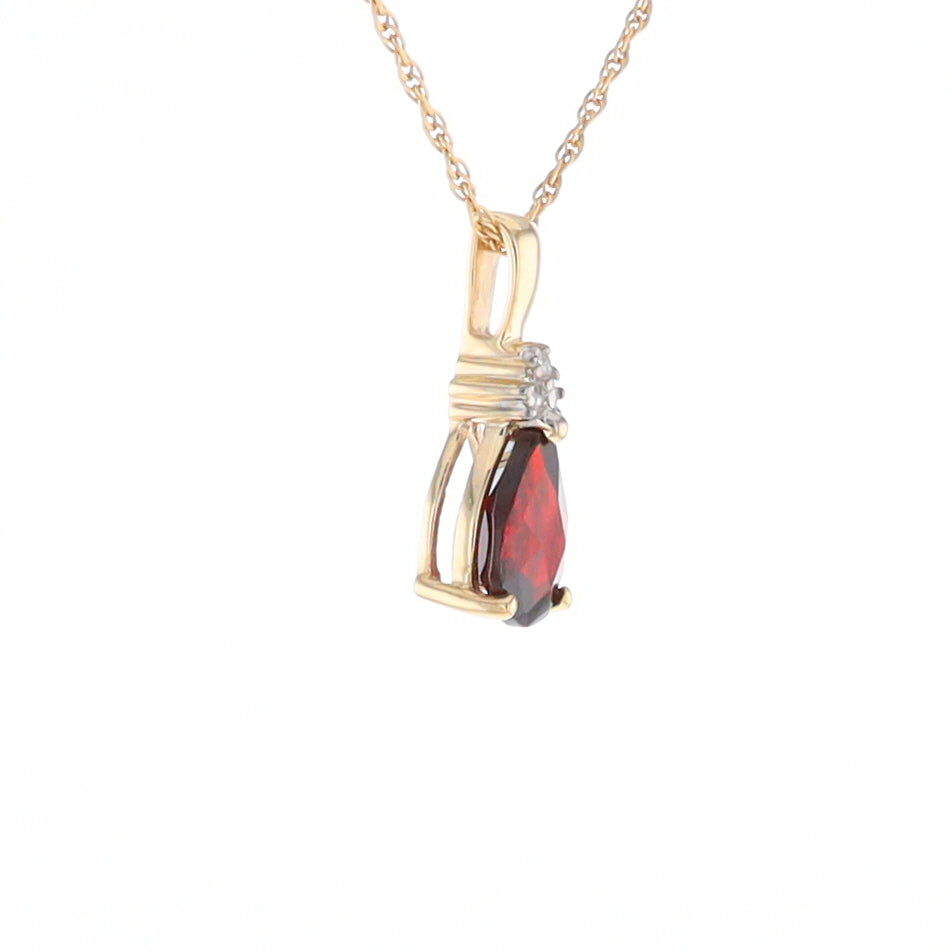 Pear Checkered Garnet Pendant