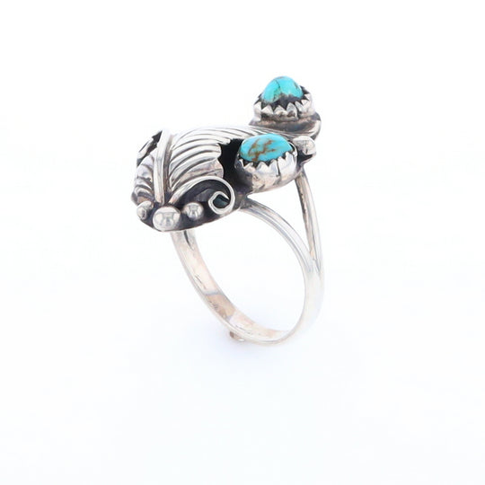 Native Turquoise Feather Ring