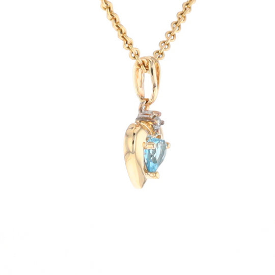 Blue Topaz Heart Pendant