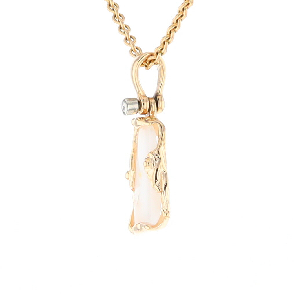 Gold Quartz Freeform Pendant