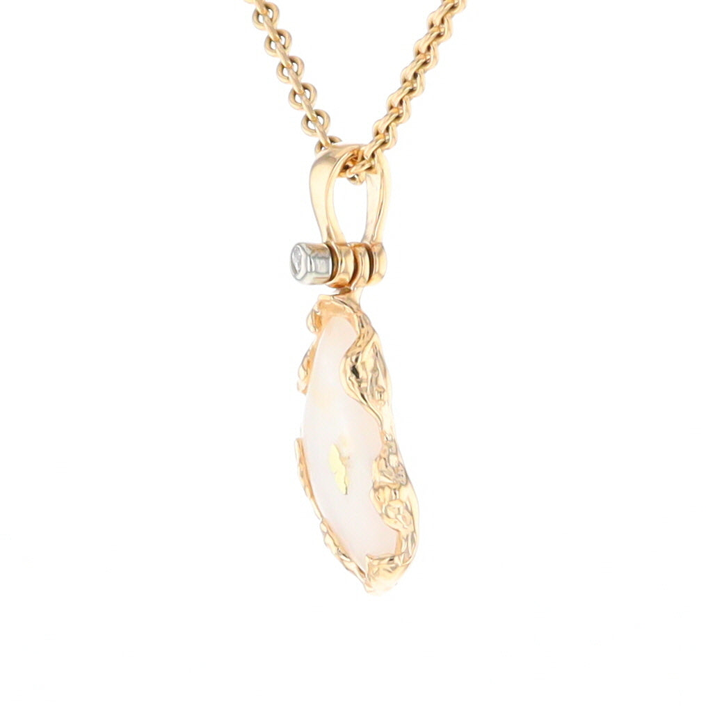 Gold Quartz Freeform Pendant (G2)