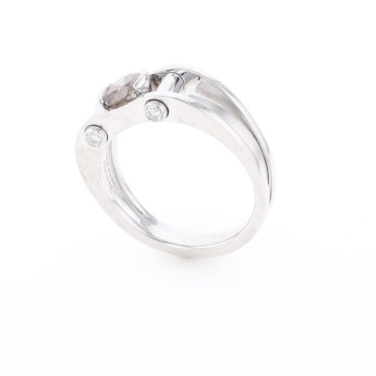 Men's Contemporary White Gold Industrial Brown Diamond Ring