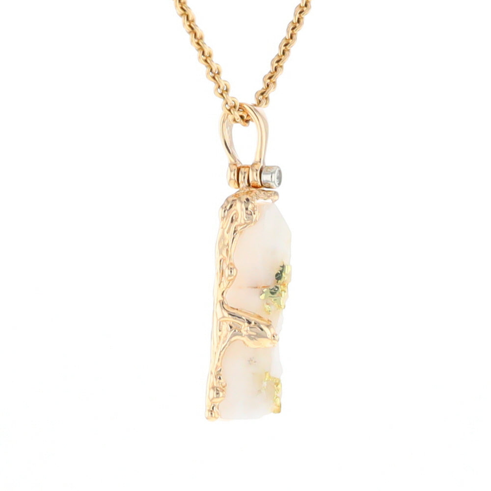 Gold Quartz Freeform Pendant - G1