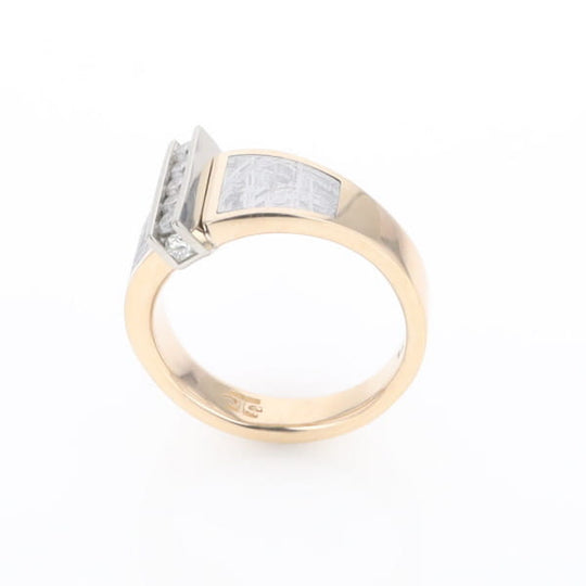 Meteorite Ring Double Sided Inlaid Design with .23ctw Diamonds