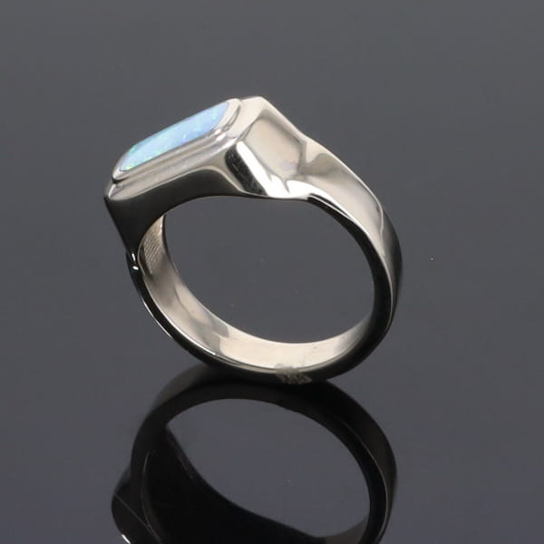 Opal Rings Rectangle Inlaid Design Lady's Ring