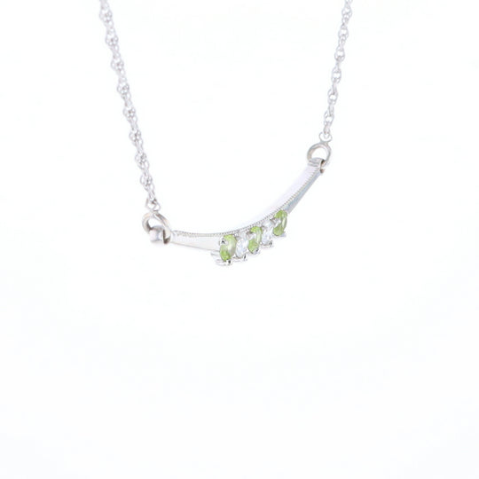 Peridot & Diamond Mother's Necklace