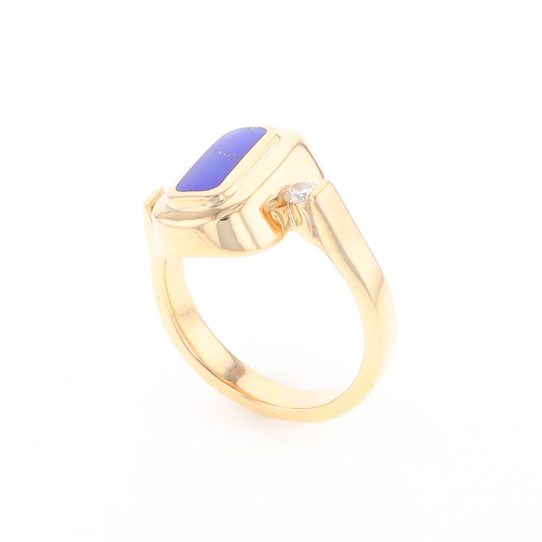 Lapis 0.16ctw Diamond Ring