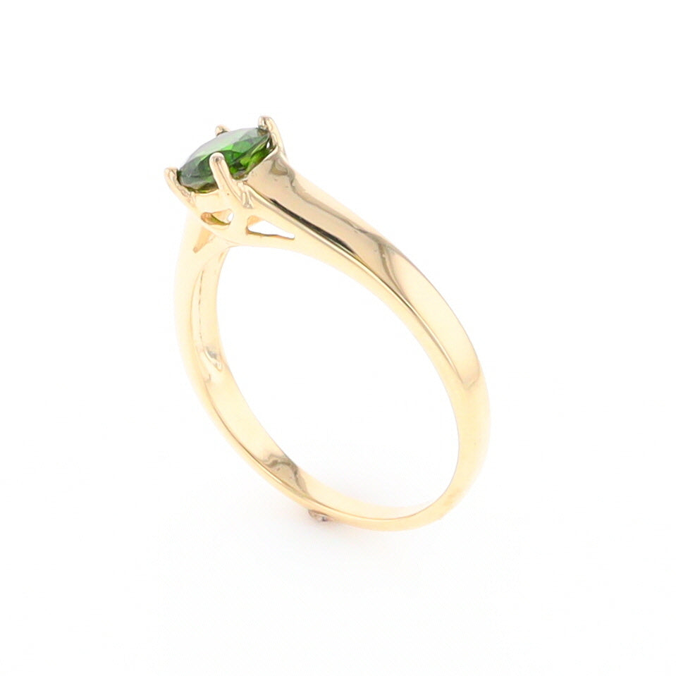 Chrome Diopside Solitaire Ring