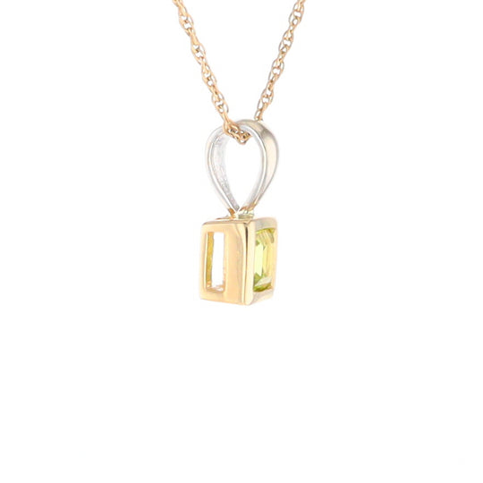 Two-Tone Bezel Peridot Pendant