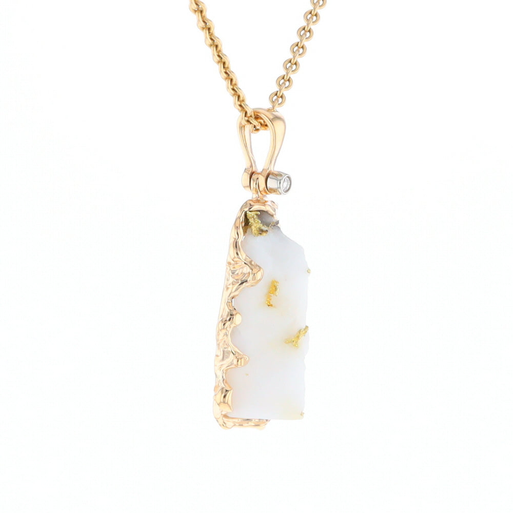 Rough Gold Quartz Freeform Pendant