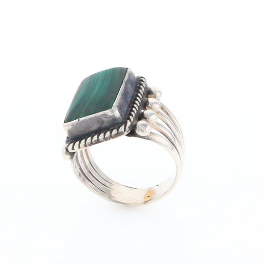 Native Rectangle Malachite Ring