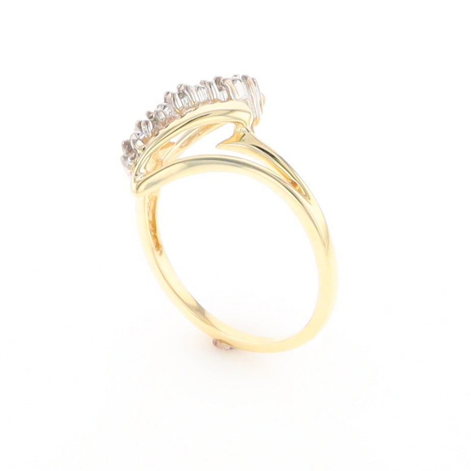 Diamond Waterfall Bypass Ring