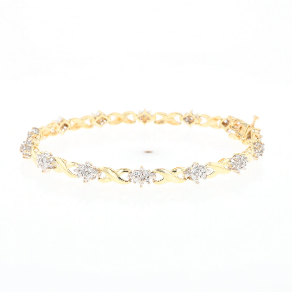 Diamond Cluster & Infinity Link Tennis Bracelet