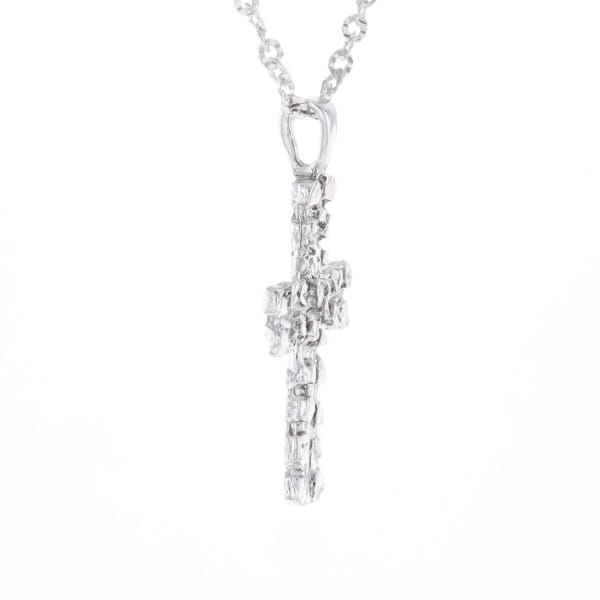 Sterling Silver Nugget Pattered Cross Necklace
