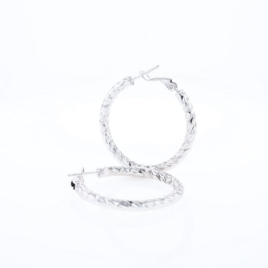Diamond Cut Hoop Earrings