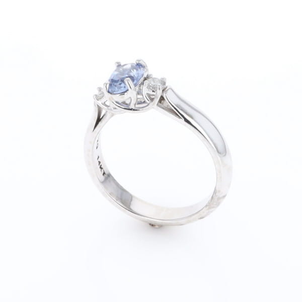 Ceylon Sapphire Three-Stone Trellis Ring