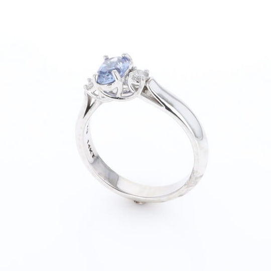 Ceylon Sapphire Three-Stone Trellis Ring