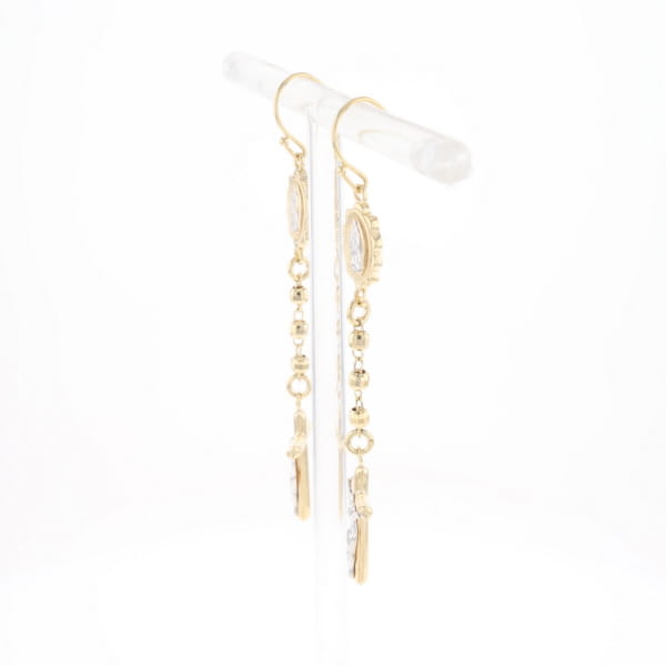 Gold Plated Virgin Mary and Crucifix Dangle Earrings