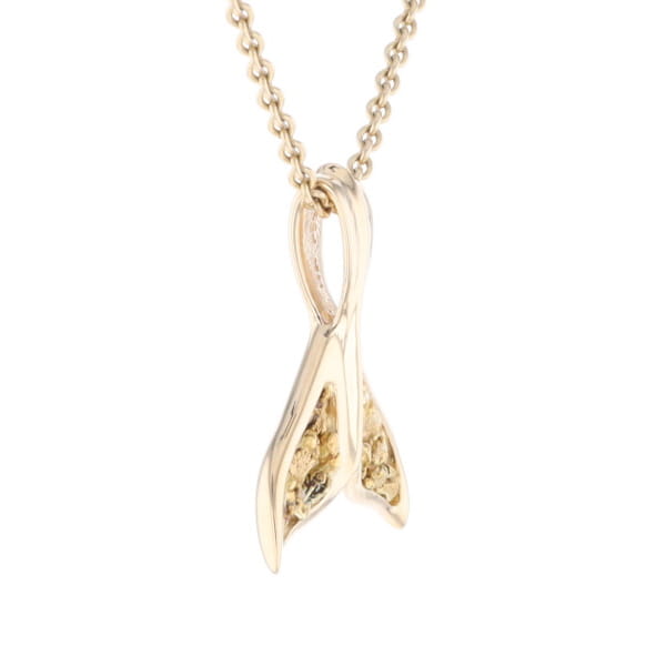 Whale Tail Gold Nugget Pendant