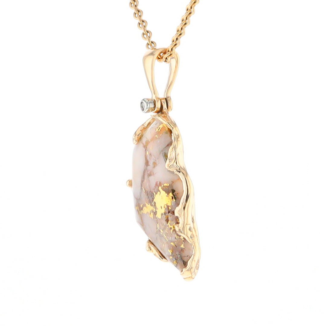 Gold Quartz Freeform Pendant (G2)