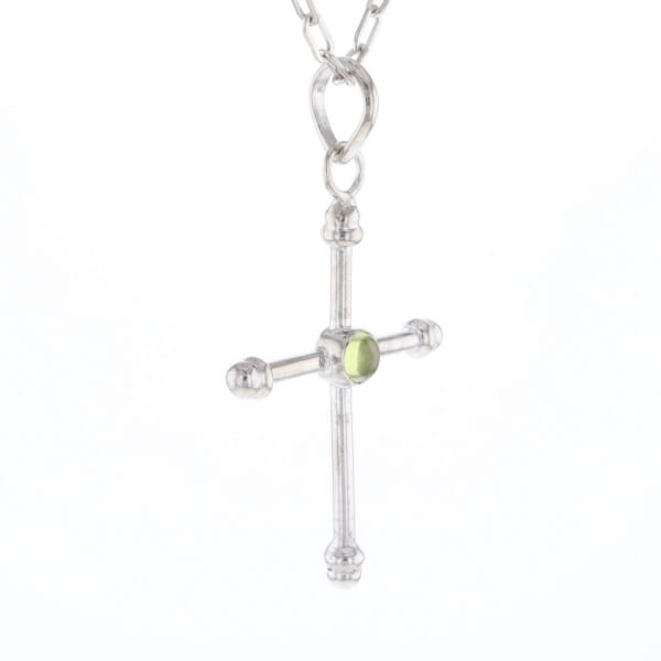 Silver Peridot Cross