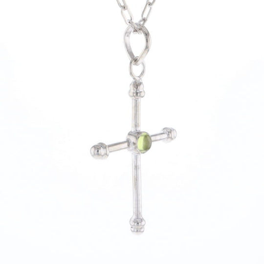 Silver Peridot Cross