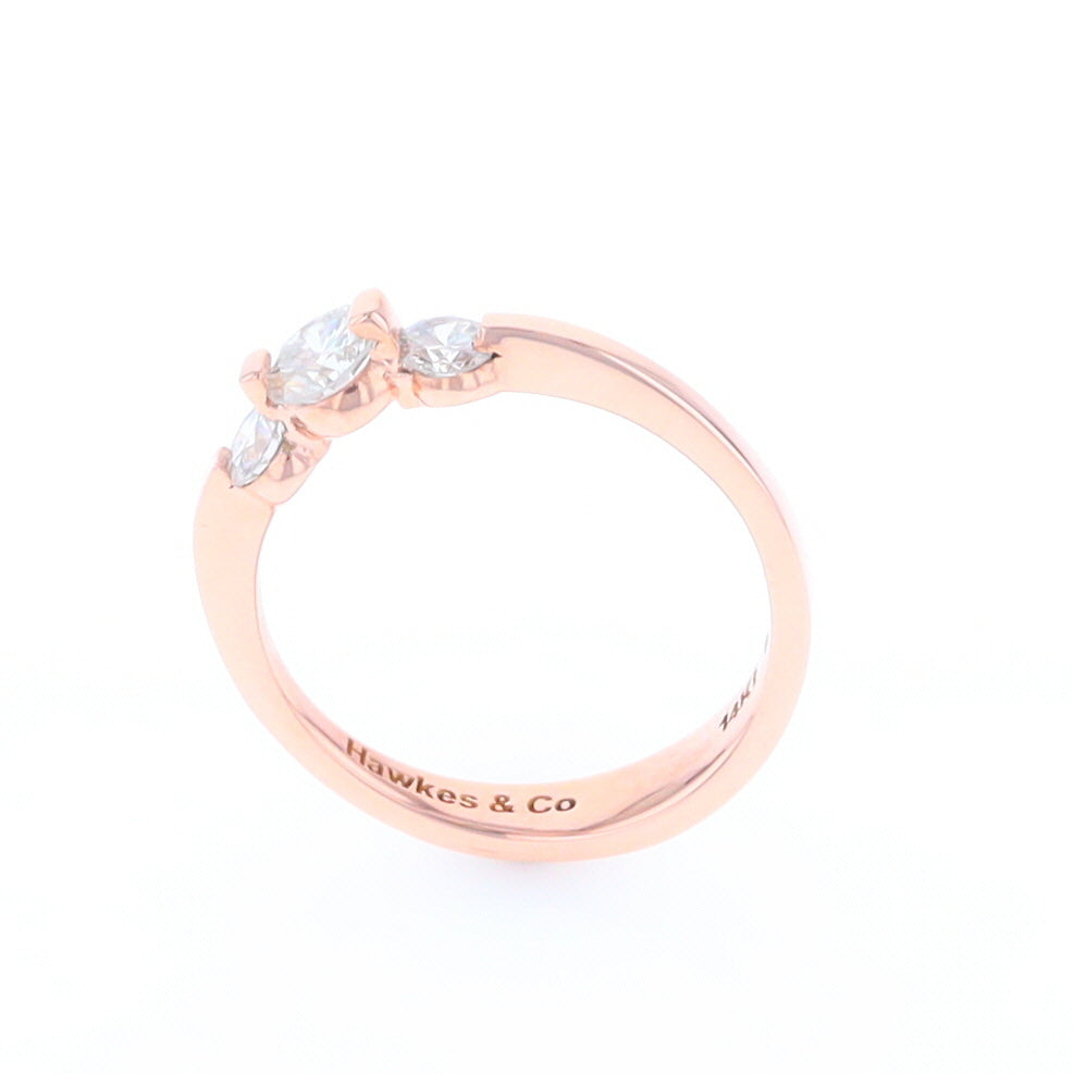 Rose Gold Three-Stone Engagement Ring