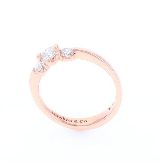 Rose Gold Three-Stone Engagement Ring