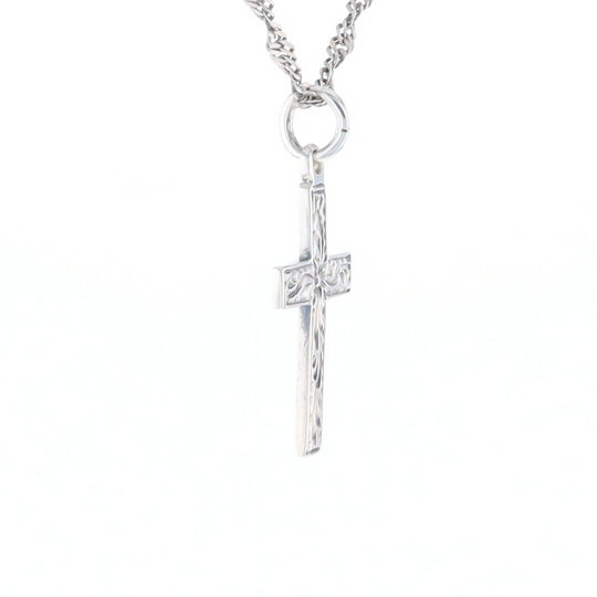 Floral Vine Cross Pendant