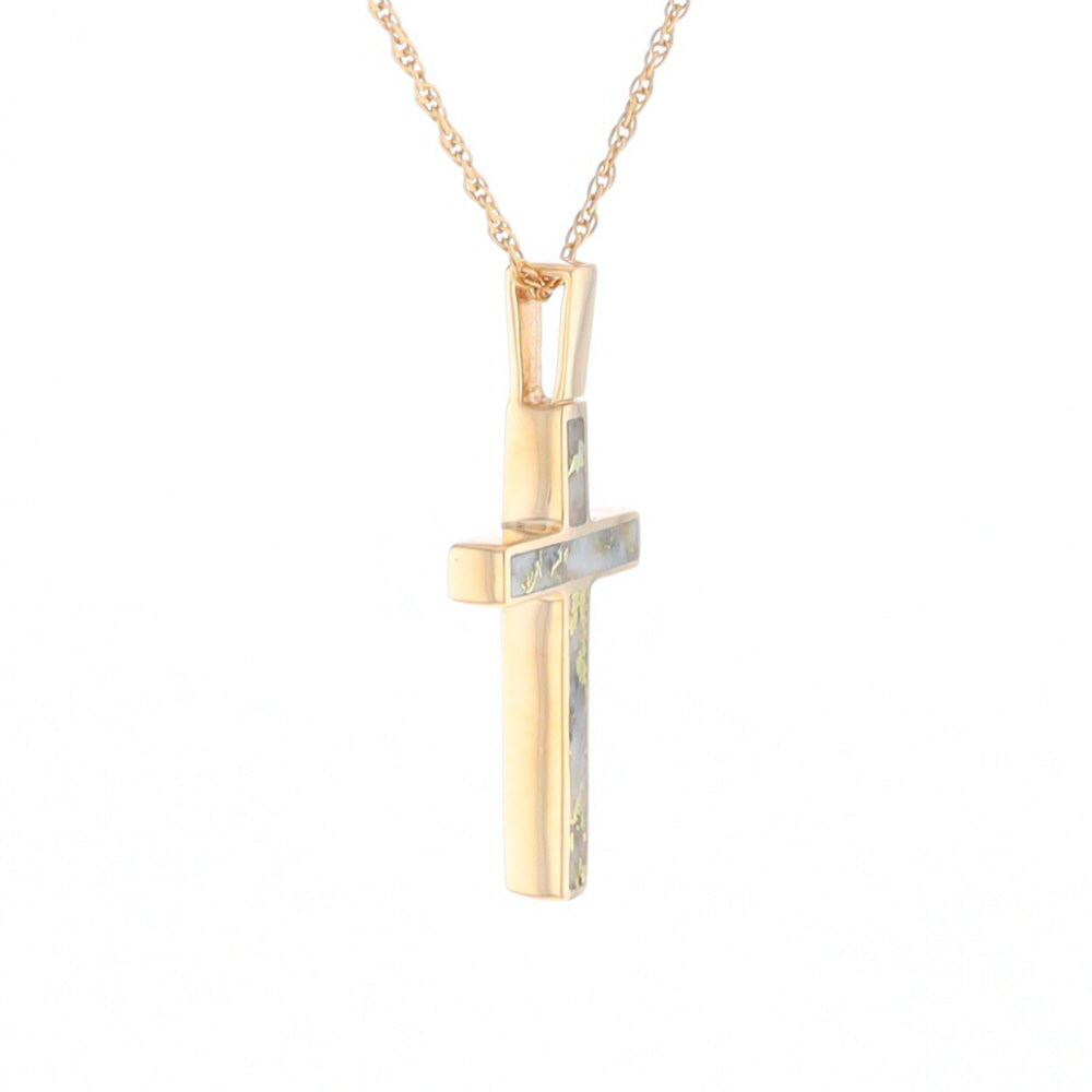 Three Section Gold Quartz Cross - G2