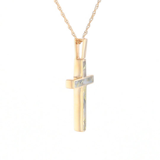 Three Section Gold Quartz Cross - G2