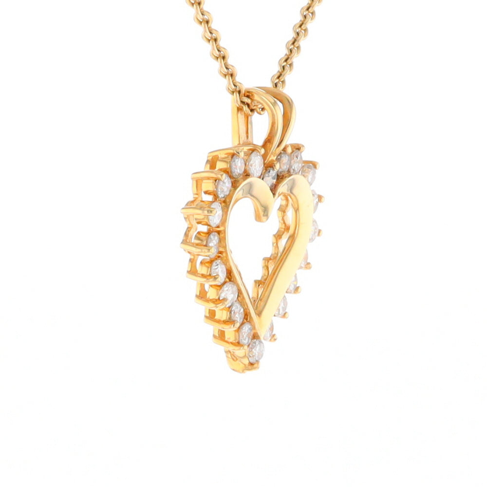 Open Heart Diamond Halo Pendant