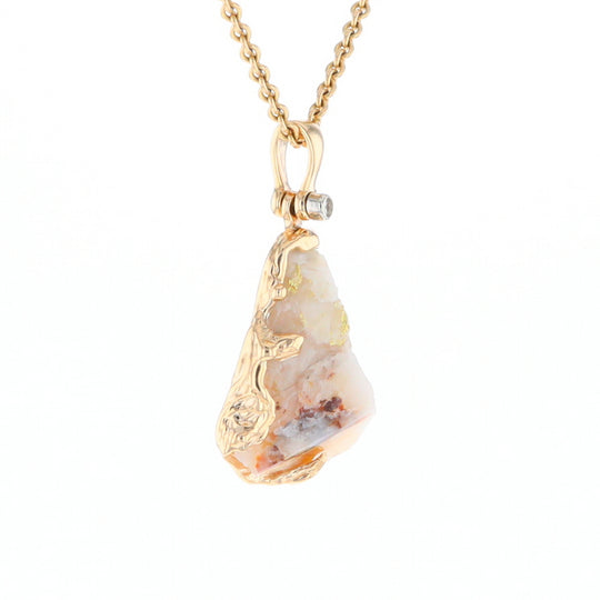 Rough gold Quartz Freeform Pendant