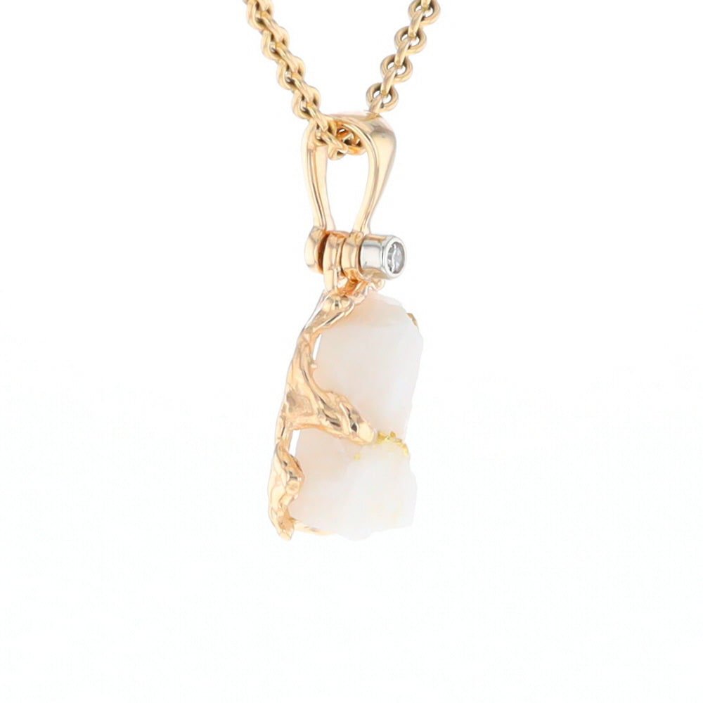 Rough Gold Quartz Freeform Pendant