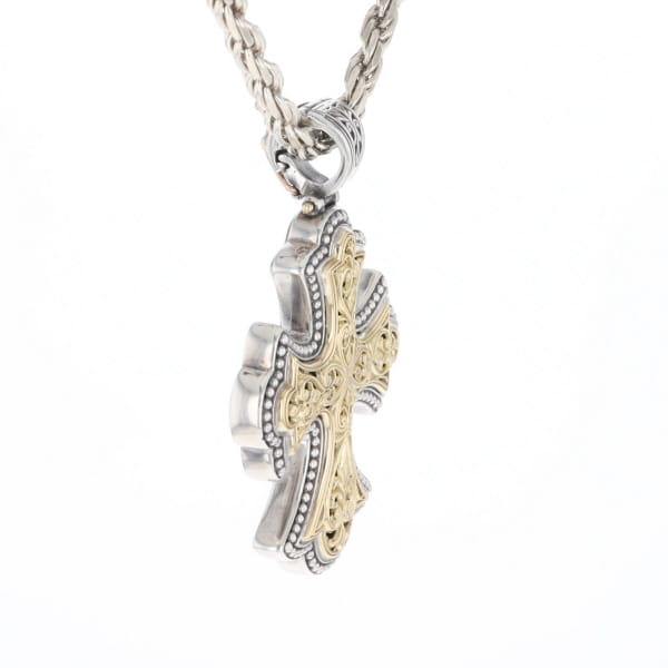 Sterling and 18K Gold Konstantino Cross Pendant