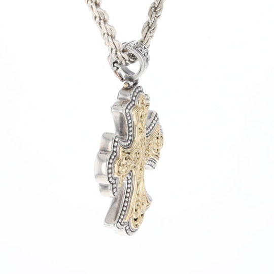 Sterling and 18K Gold Konstantino Cross Pendant