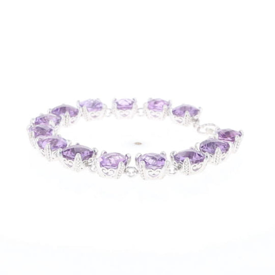 Amethyst Bracelet With Silver Filigree