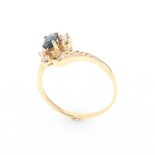 Oval Sapphire Diamond Bypass Ring