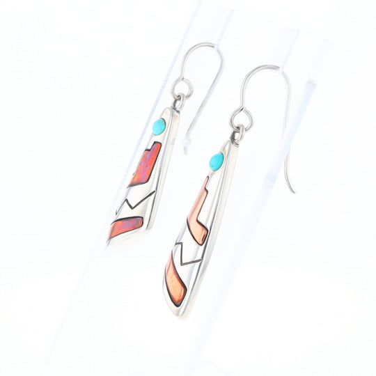 Native Triangle Turquoise Hook Earrings