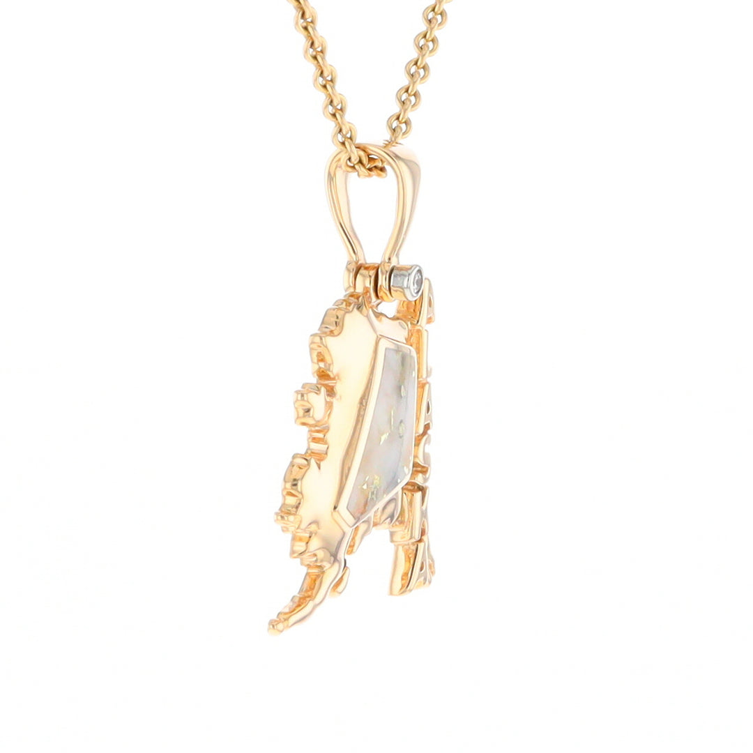 Alaska Gold Quartz Inlaid Pendant