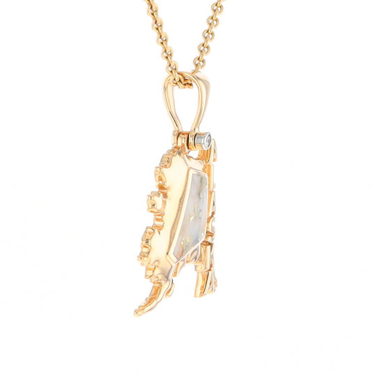 Alaska Gold Quartz Inlaid Pendant