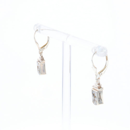 Sterling Silver Gold Quartz Inlaid Earrings - G3